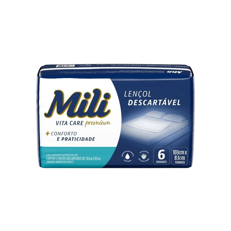 Absorvente Lençol Mili Vita Com 6 Unidades Descartáveis