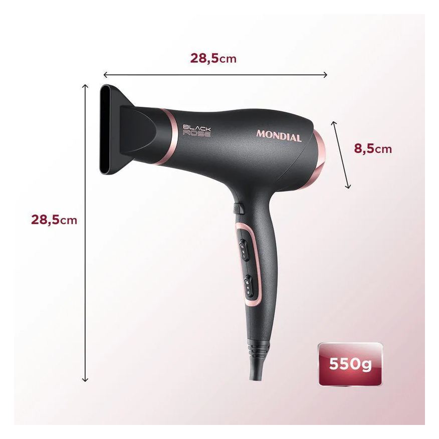 de Secador Cabelos Mondial Black Rose Sc-37 127v 110v