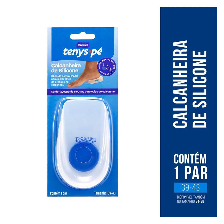 de Calcanheira Silicone Tenys Pé Tamanho 39 a 43 com 1 par