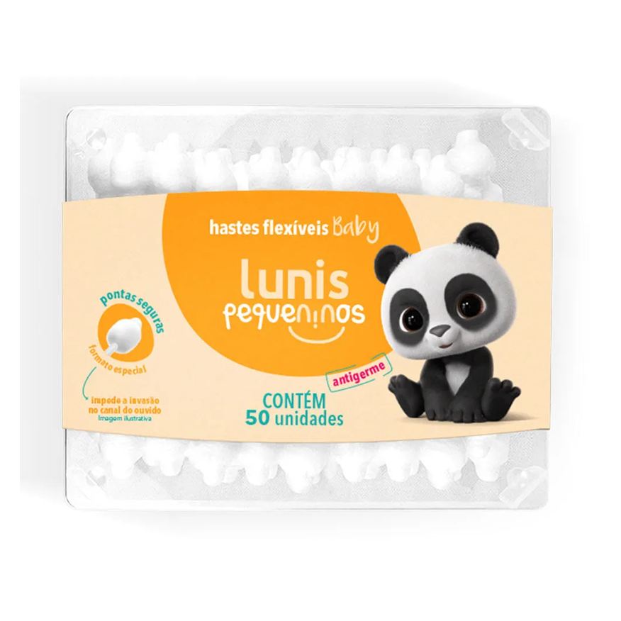 Flexiveis Hastes Lunis Pequeninos Pote Com 50 Unidades