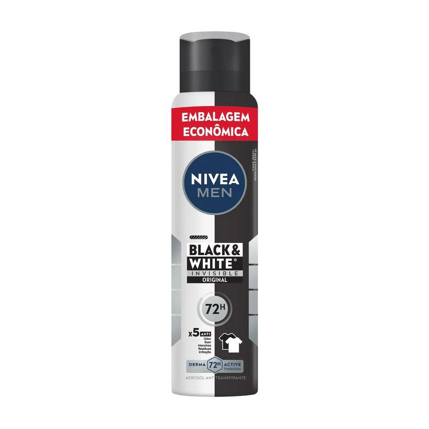 Nivea Desodorante Masculino 200ml Aerossol Black E White Invisible