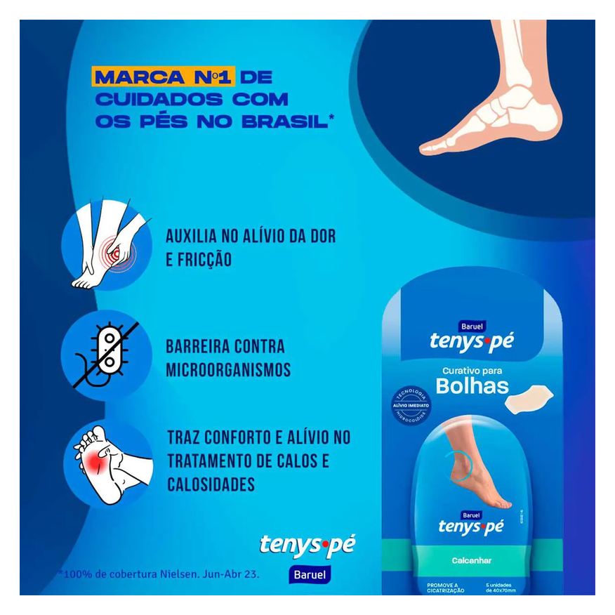 para Curativo Bolhas Tenys Pé Calcanhar com 6 unidades