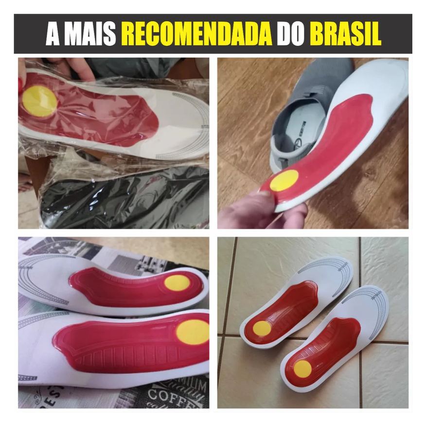 Ortopédica Palmilha Tratamento Pé Chato Fascite Plantar Esporão Original 1par 35a40