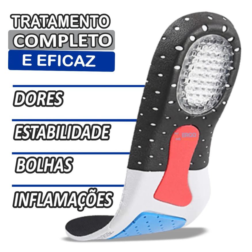 Anatômica Palmilha Anti Dor Tratamento Fascite Plantar e Esporão Original 1par 35a40