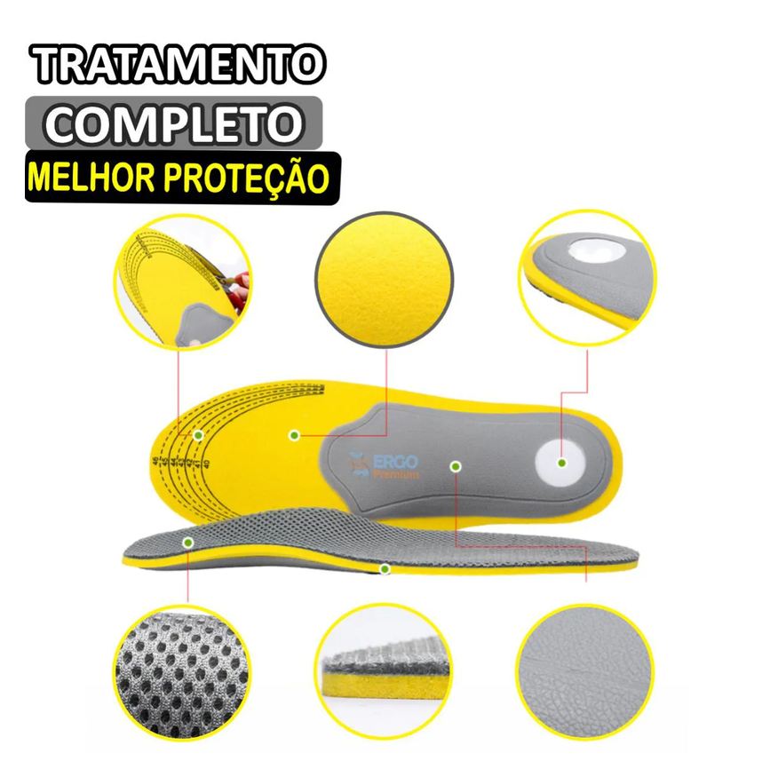 Ortopédica Palmilha Tratamento Pé Chato Fascite Plantar Esporão Original 1par 41a46