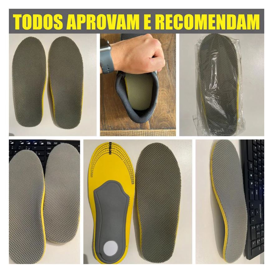 Ortopédica Palmilha Tratamento Pé Chato Fascite Plantar Esporão Original 1par 41a46