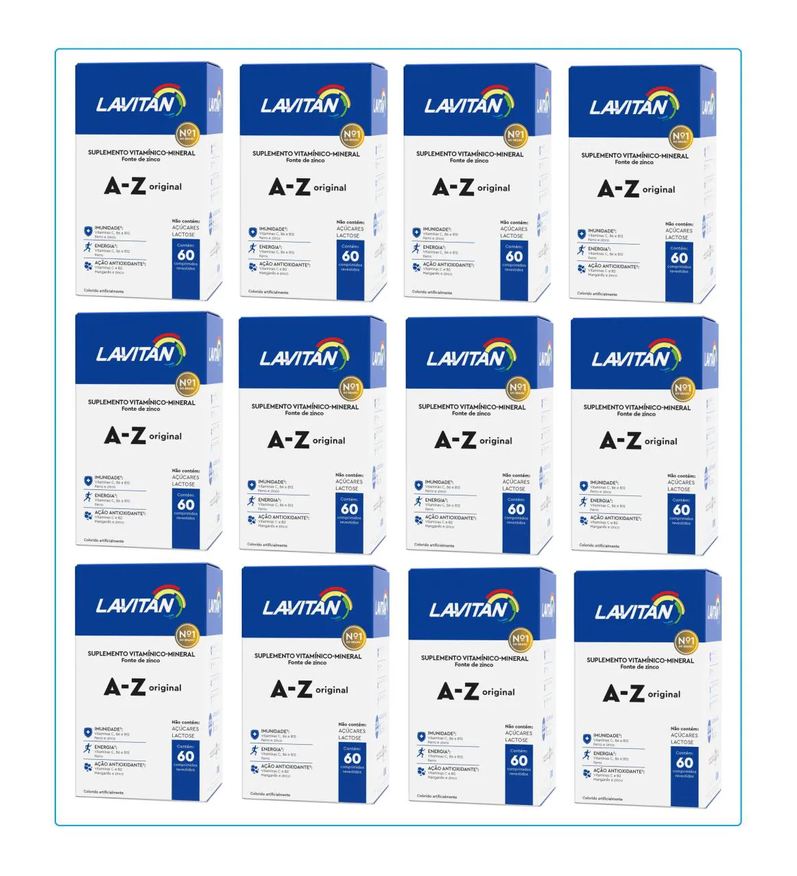 Cimed Kit 12 Lavitan A-Z Original Suplemento Com 60 Cápsulas