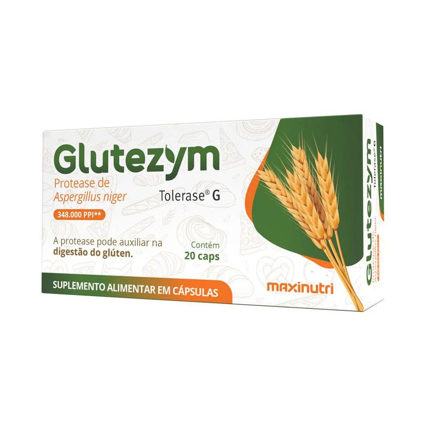 Auxilia Glutezym Na Digestão do Glúten 20 Cápsulas Maxinutri