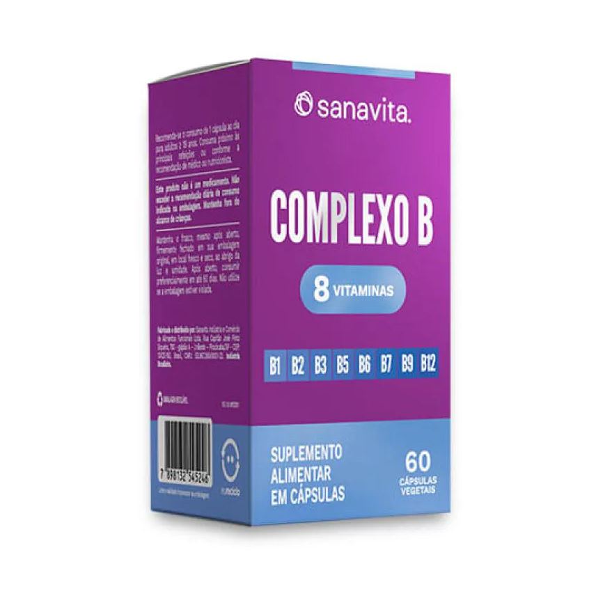 Sanavita Complexo B Frasco. 60 cápsulas
