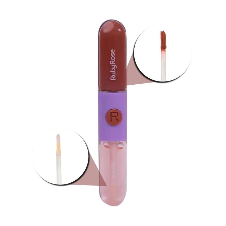 Ruby Rose Gloss + Batom Líquido Duo Ld08 9,6g
