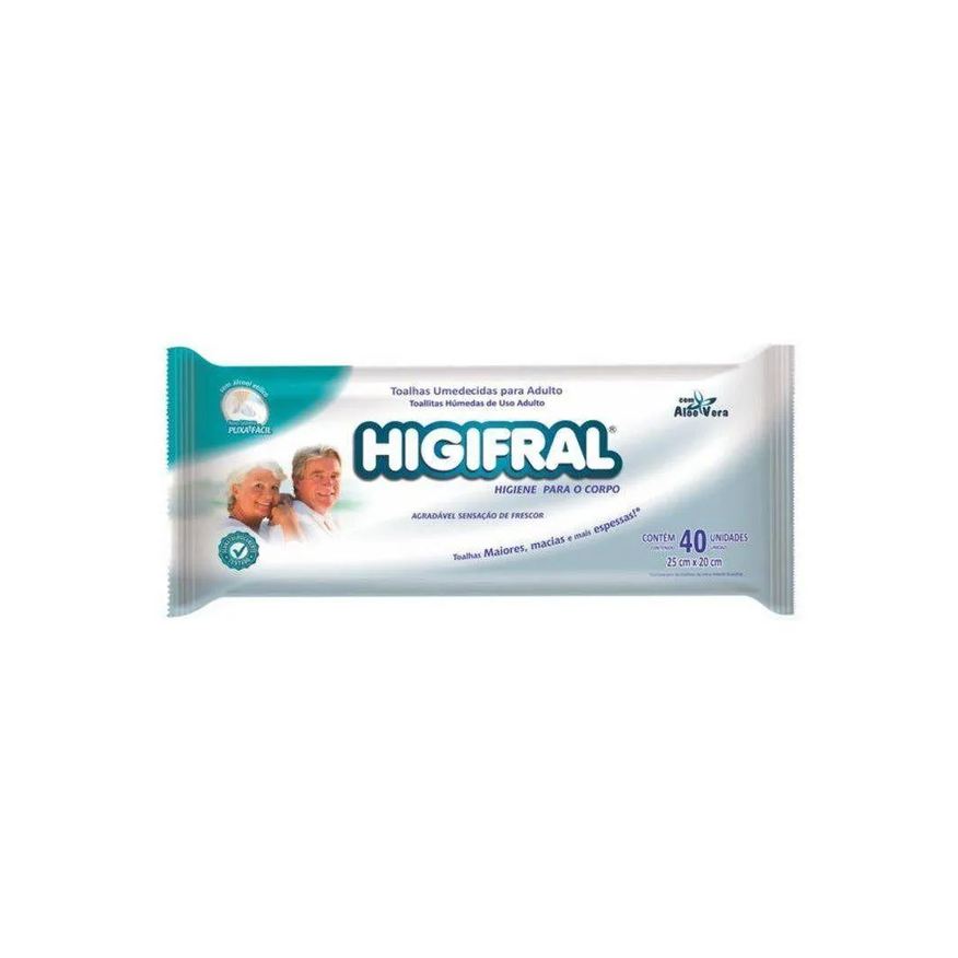 Biofral Toalhas Umedecidas para Adulto Higifral com 40 unidades