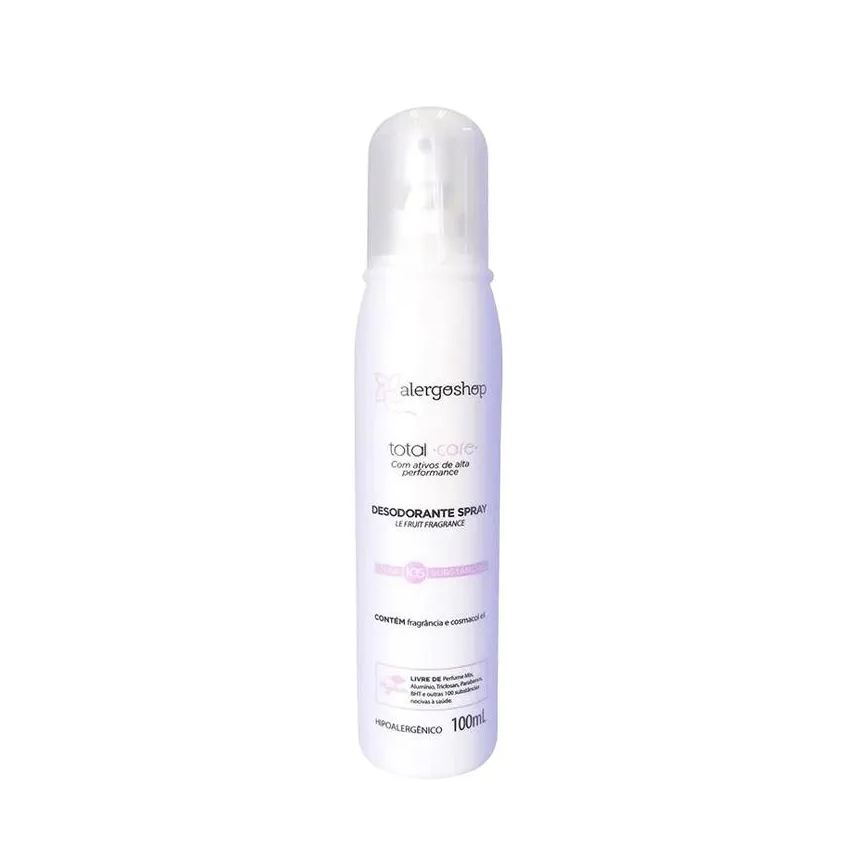 Alergoshop Desodorante Sem Alumínio Spray Total Care Hipoalergênico Sem Perfume 100ml