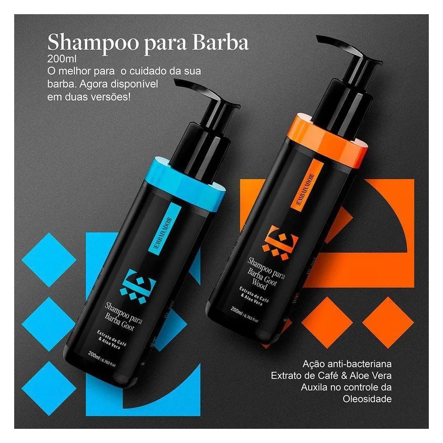 Óleo Kit para Barba Goot Wood + Shampoo Barba Goot Embaixador 200ml