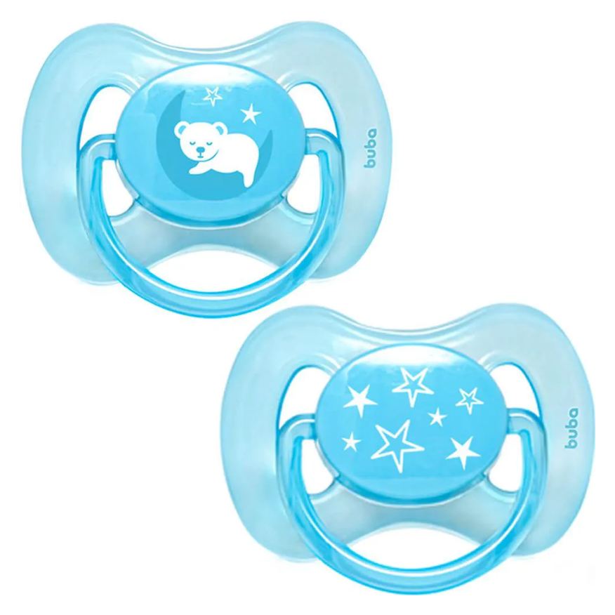 Buba Kit 2 Chupetas Comfort Tamanho 1 Ursinho/estrela Azul