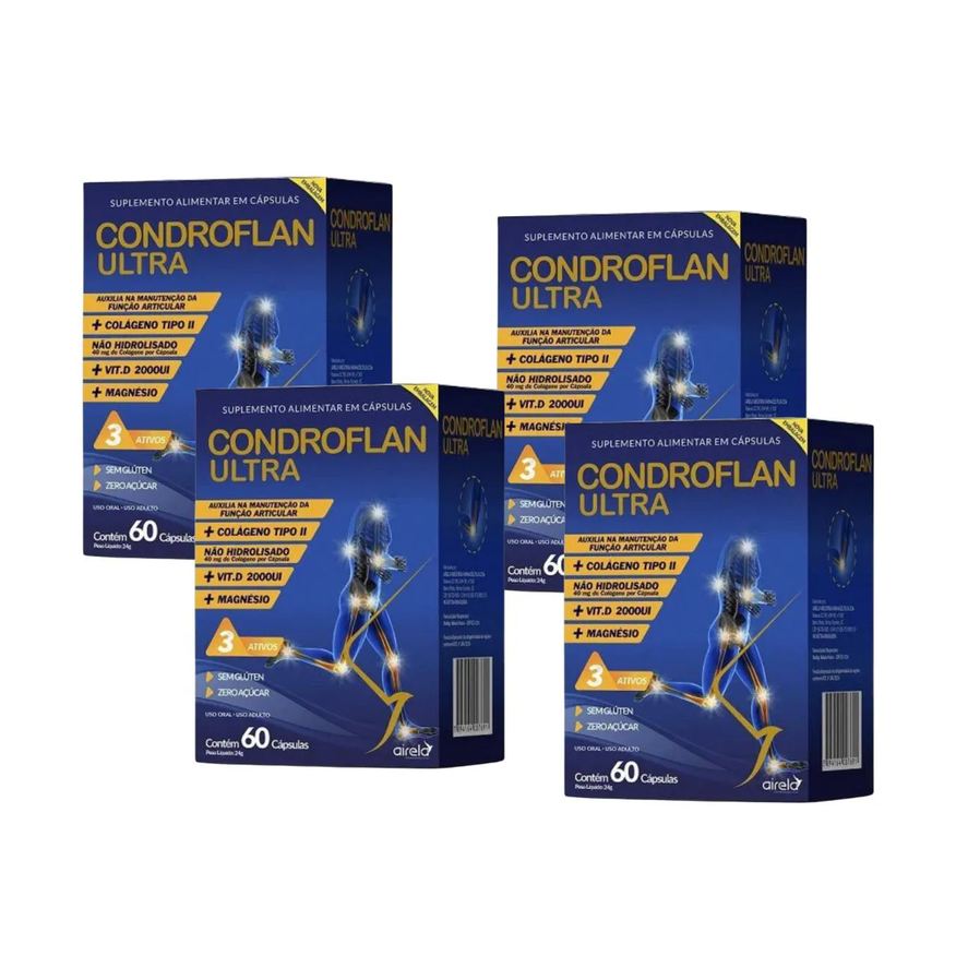 Airela Kit C4 Suplemento Condroflan Colágeno Tipo Ii