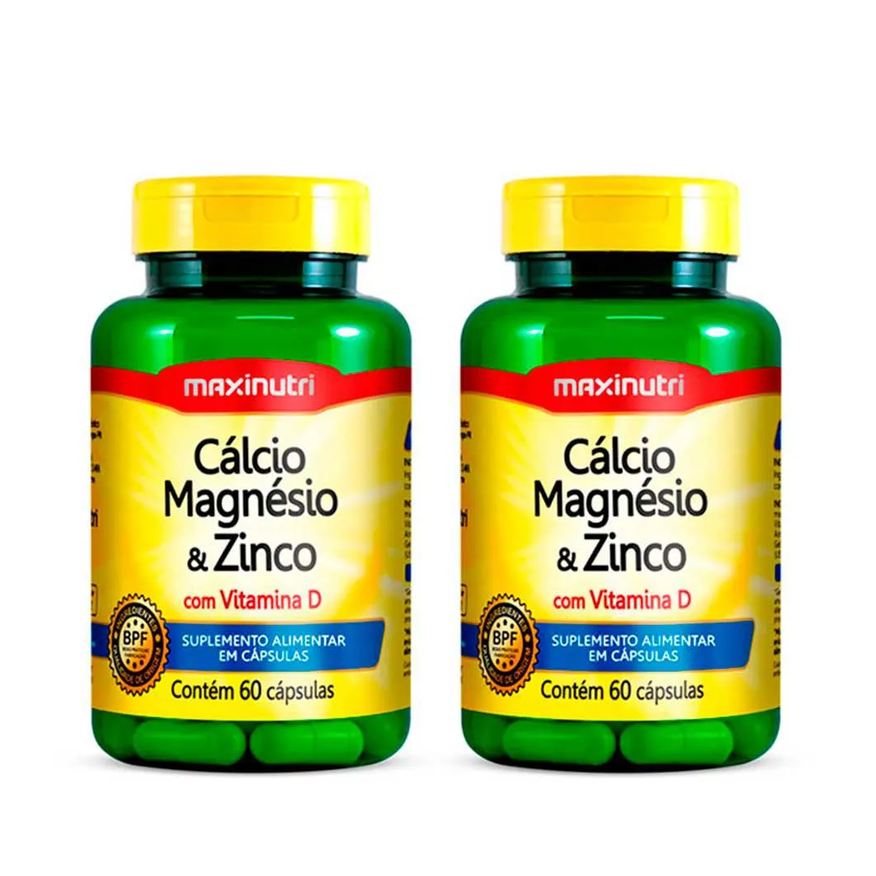 Maxinutri Kit 2 Unidades - Calcio, Magnésio e Zinco C/ Vitamina D 600mg