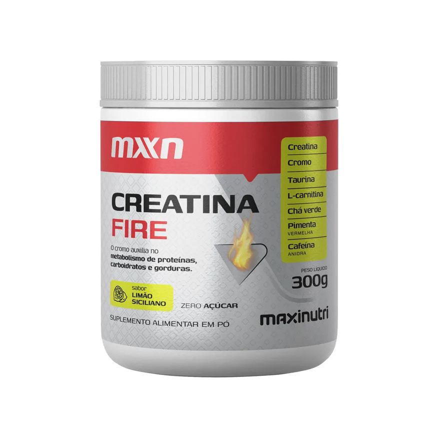 Alimentar Suplemento Creatina Fire Maxinutri Sabor Limao Siciliano 300g