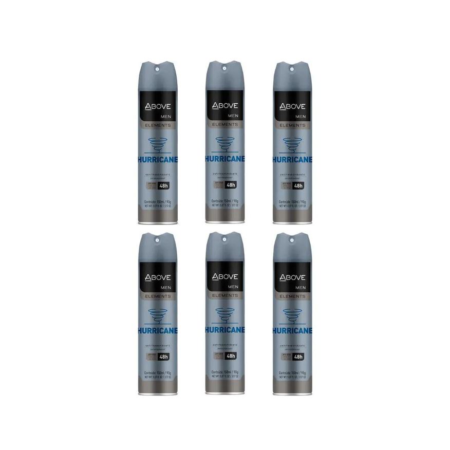 Above Desodorante Aero 150ml Masc Anti Hurricane - Kit 6un
