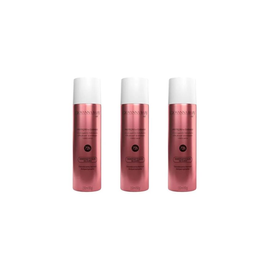 Giovanna Baby Desodorante Aero 150ml Rose - Kit C / 3un