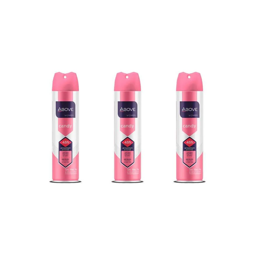 Above Desodorante Aerossol 150ml Feminino Candy - Kit C / 3un