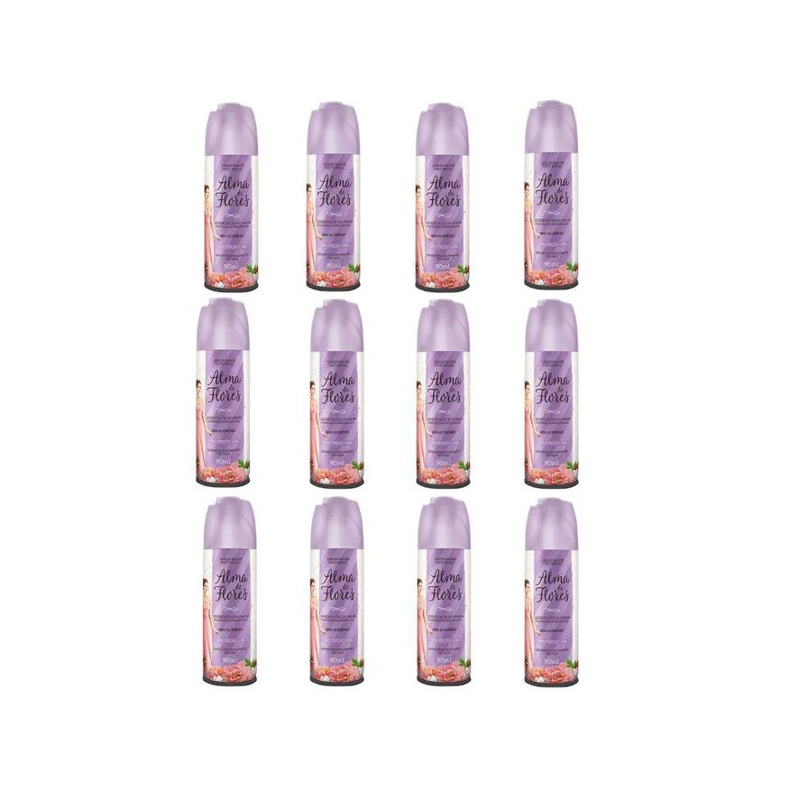 Alma de Flores Desodorante Spray Essência de Baunilha 90ml - Kit C / 12un