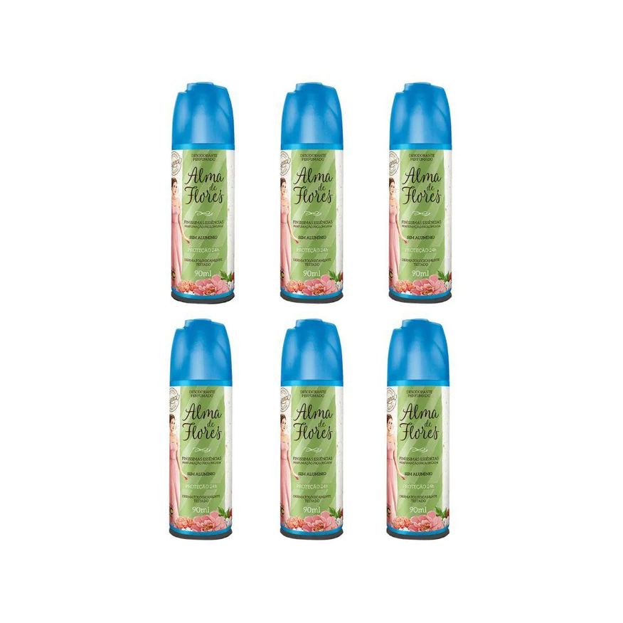 Alma de Flores Desodorante Spray Essências Finíssimas 90ml - Kit C / 6un