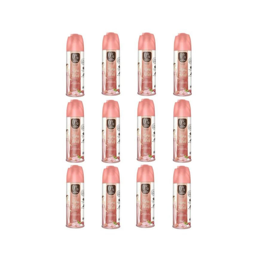 Alma de Flores Desodorante Spray Floral Rose 90ml - Kit C / 12un