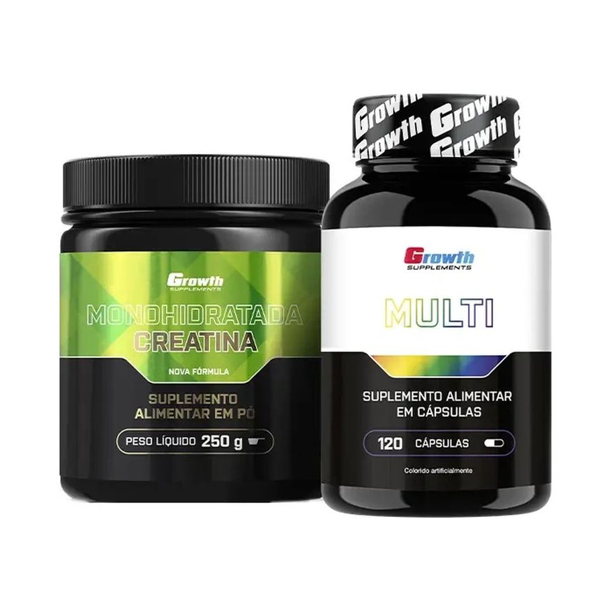 Creatina Kit Monohidratada 250g, Multivitamínico 120 Cápsulas