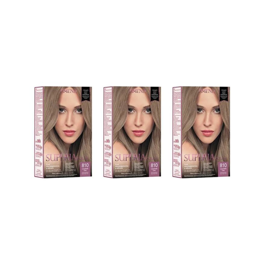 Amend Coloraçao Superia 810 Louro Avela Claro - Kit C / 3un