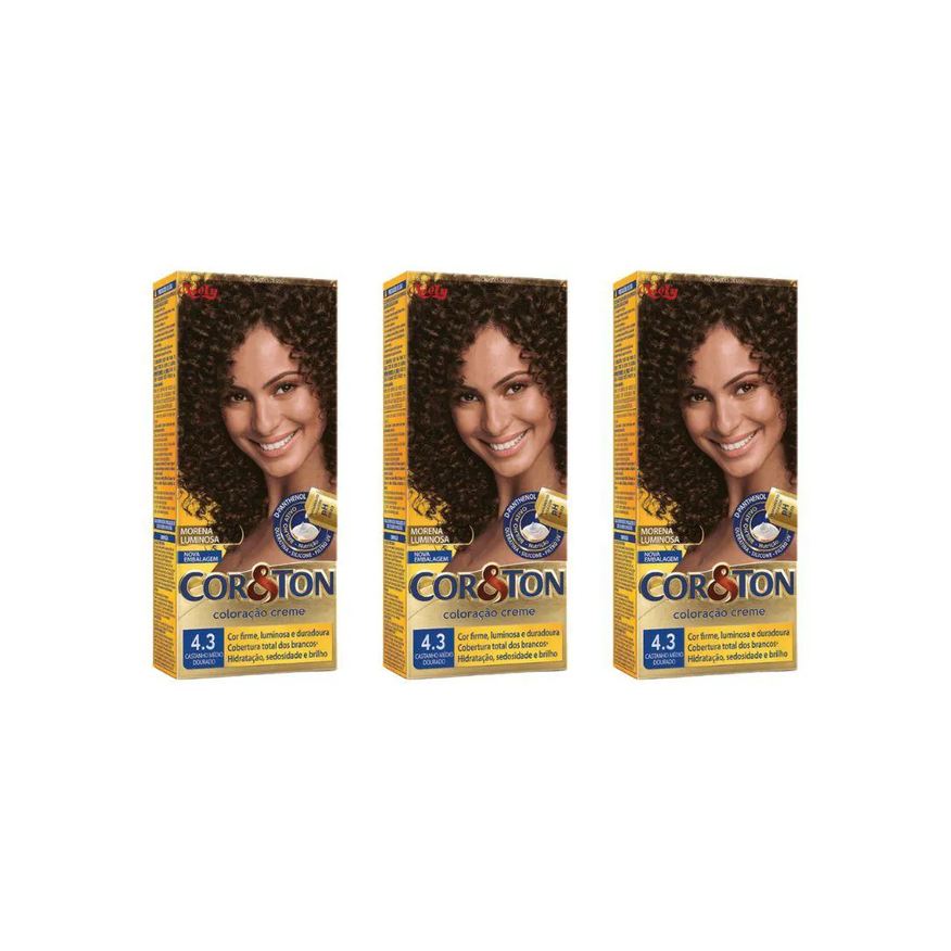 Cor&ton Coloraçao 4.3 Cast Medio Dourado 50g - Kit C / 3