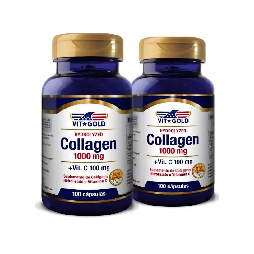 Vit Gold Ki t2x Colágeno Hidrolisado 1000 mg + Vit. C Vitgold 100 Cápsulas