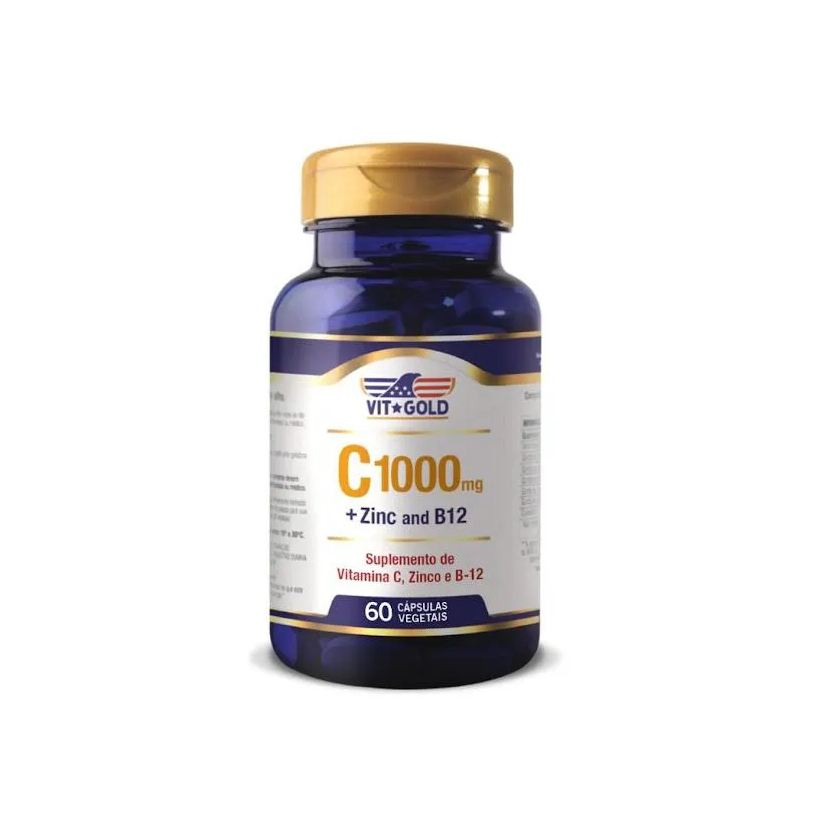 Vit Gold Vitamina C 1000 mg + Zinco e B12 Vitgold 60 Cápsulas