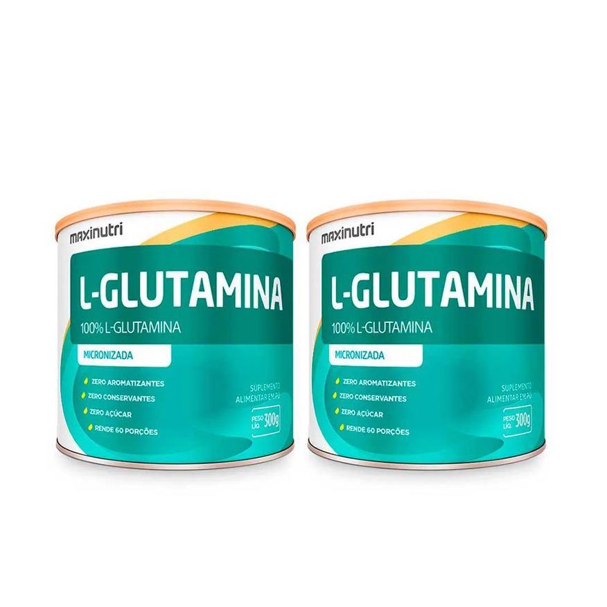 Maxinutri Kit 2 Aminoácido L-glutamina 300g 100% Pura