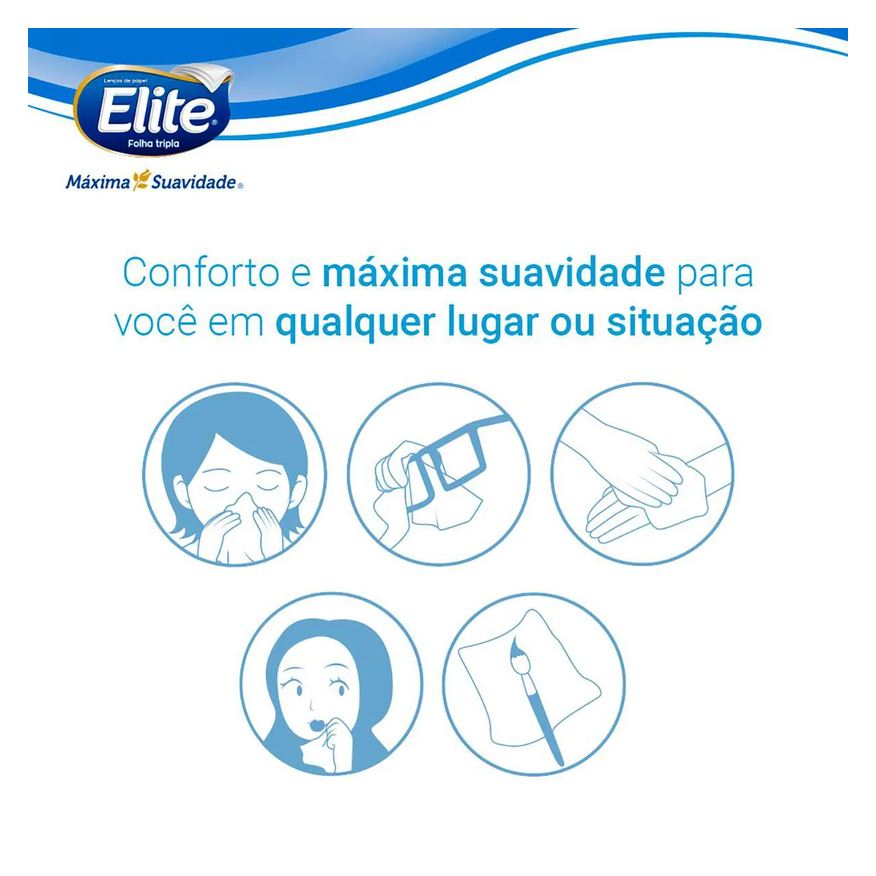 Lenço Kit de Bolso Elite Kids Folha Tripla Mickey 6 unidades