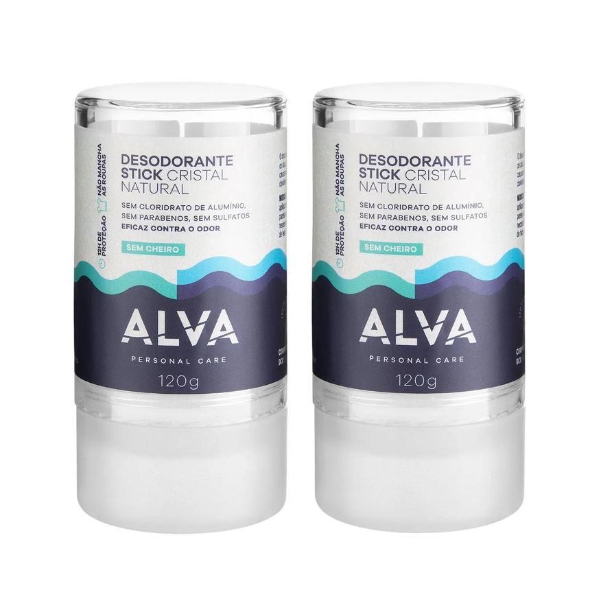 Alva Desodorante Natural Pedra Cristal Alemanha Kit (2 Unid) 120g