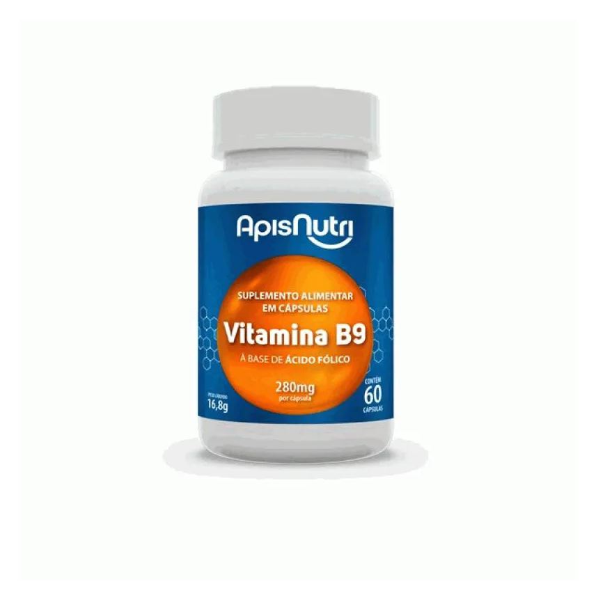 Apisnutri Vitamina B9 - 1281mcg (60 cápsulas) - Padrão: Único