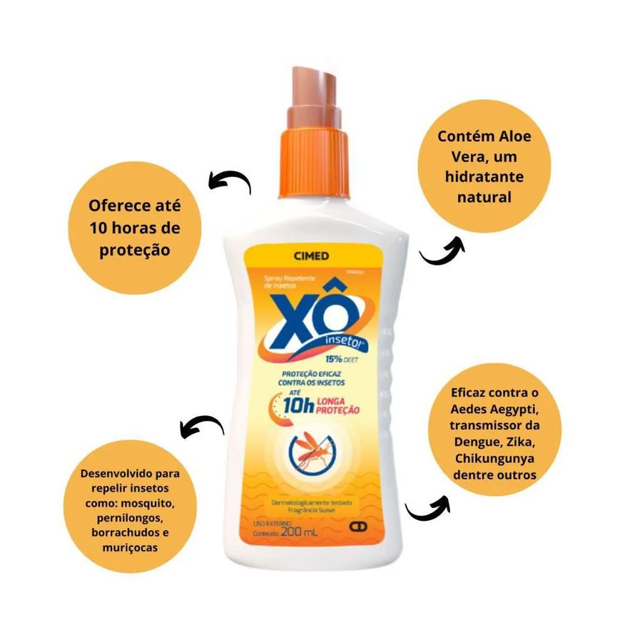 Cimed Kit Spray Repelente de Insetos Xô Inseto com 3 200ml