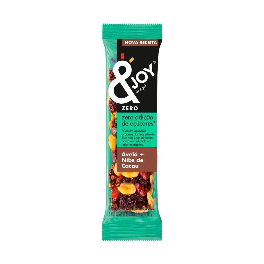 &Joy Barra de Nuts Nuts by Agtal Avelã + Nibs de Cacau Zero Açúcar 25g