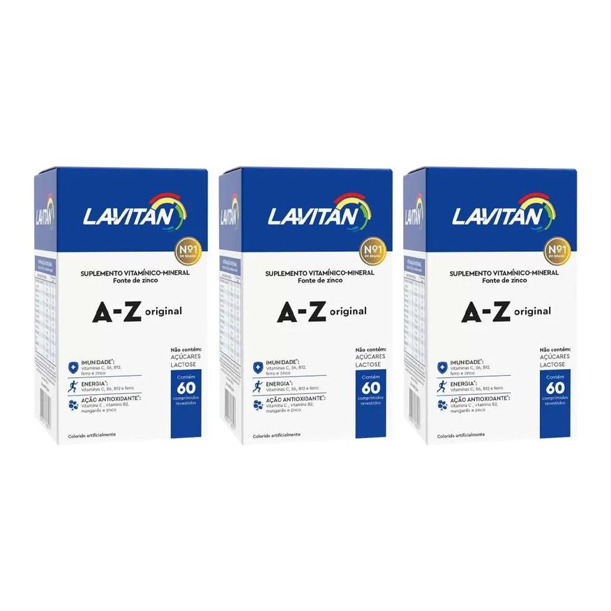 Cimed Kit 3 Suplemento Lavitan a - Z Homem 60 cápsulas
