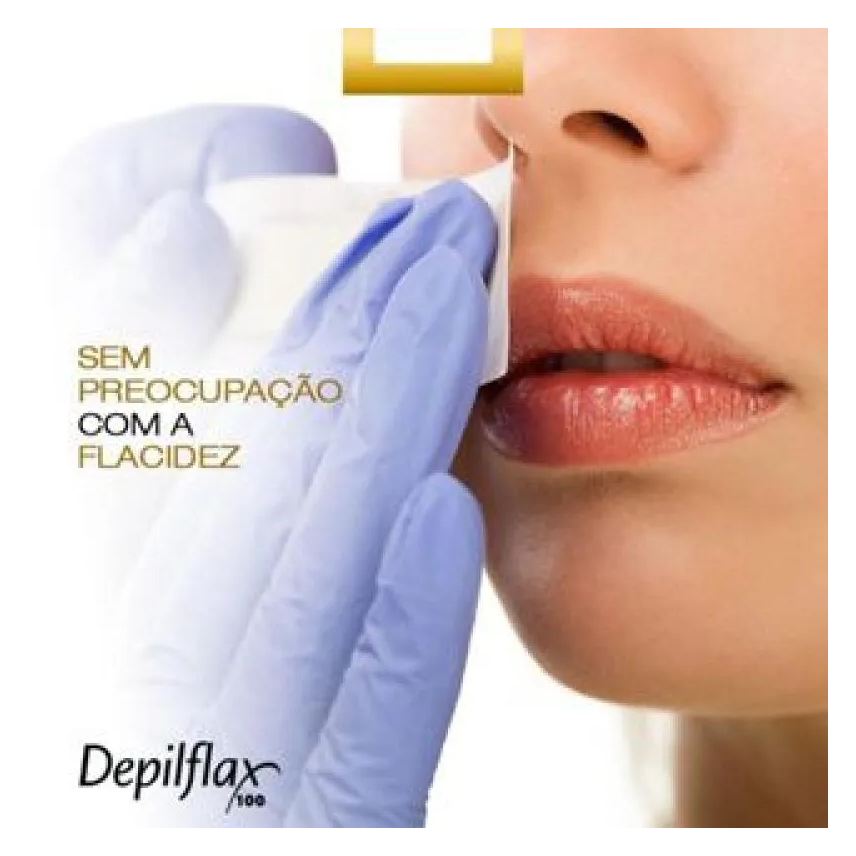 Natura Folhas Prontas Depilatórias Buço e Face Naturais de Mel Depilflax 24 Folhas Duplas Depilação Profissional Pronta para Uso
