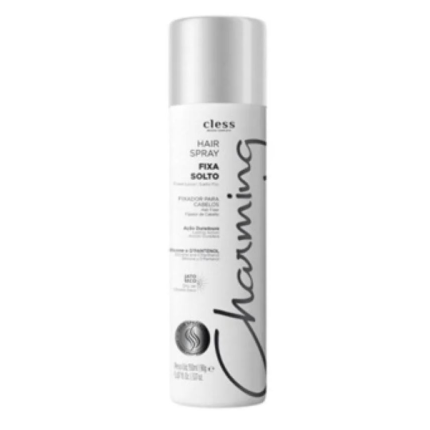 CHARMING HAIR FIXADOR CAPILAR FIXA SOLTO JATO SECO FIXAçãO NORMAL 150ml CLESS