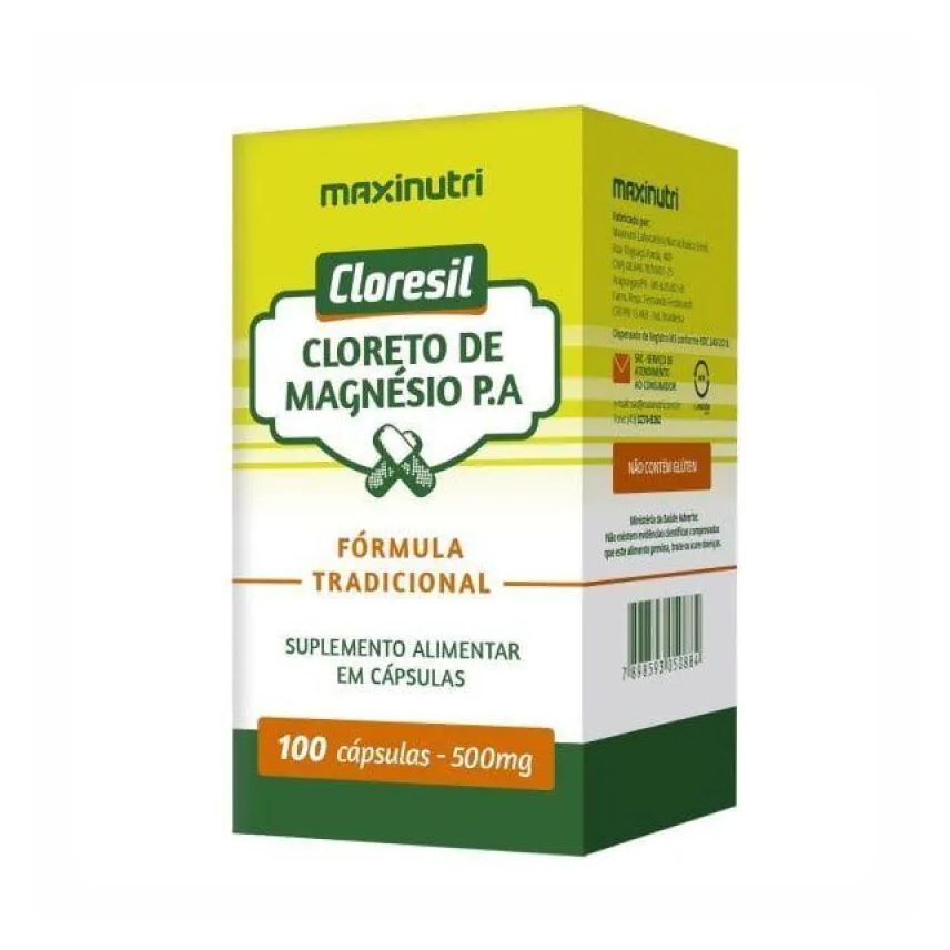 Maxinutri Cloresil Cloreto de Magnésio 500mg 100 cápsulas Maxin