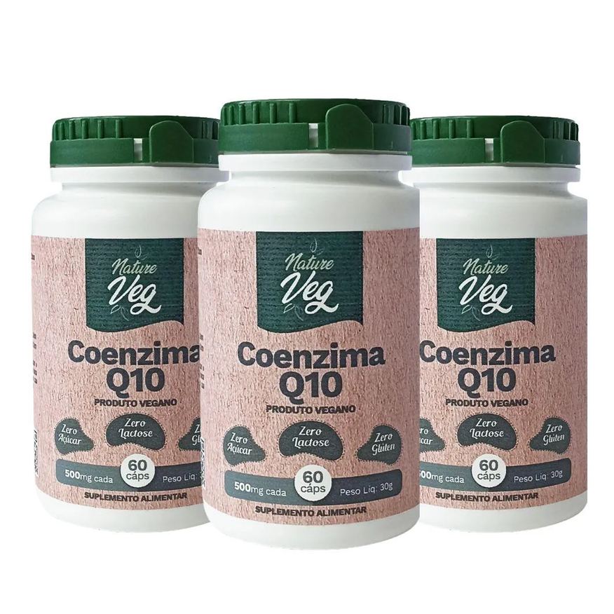 Nathurepro KIT 3 COENZIMA Q10 (PRODUTO VEGANO) 60 CáPSULAS 500mg