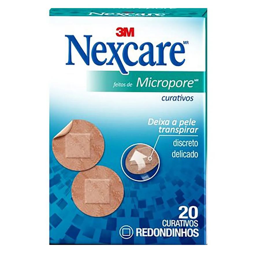 3m Curativos Nexcare Micropore Redondo Com 20 Unidades