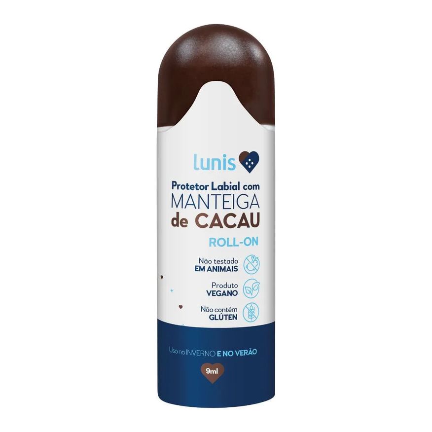 Labial Protetor Com Manteiga De Cacau Lunis Roll-on 9ml