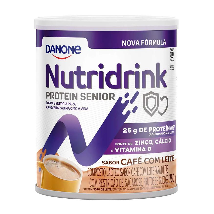 Alimentar Suplemento Nutridrink Protein Senior Pó sabor Café com Leite 750g