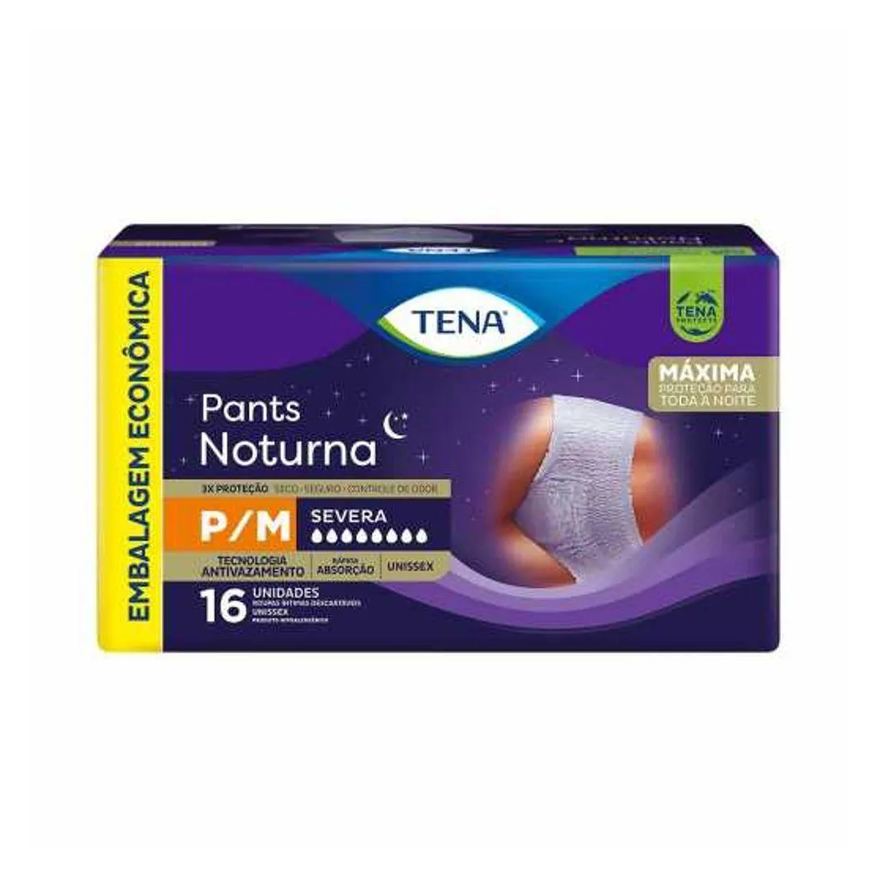 Biofral Fralda Geriátrica Tena Pants Noturna P/m com 16un