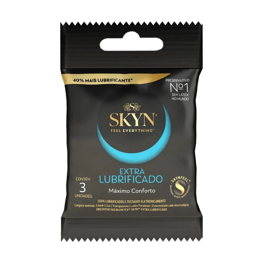 Blowtex Preservativo Skyn Extra Lubrificado Com 3 Unidades