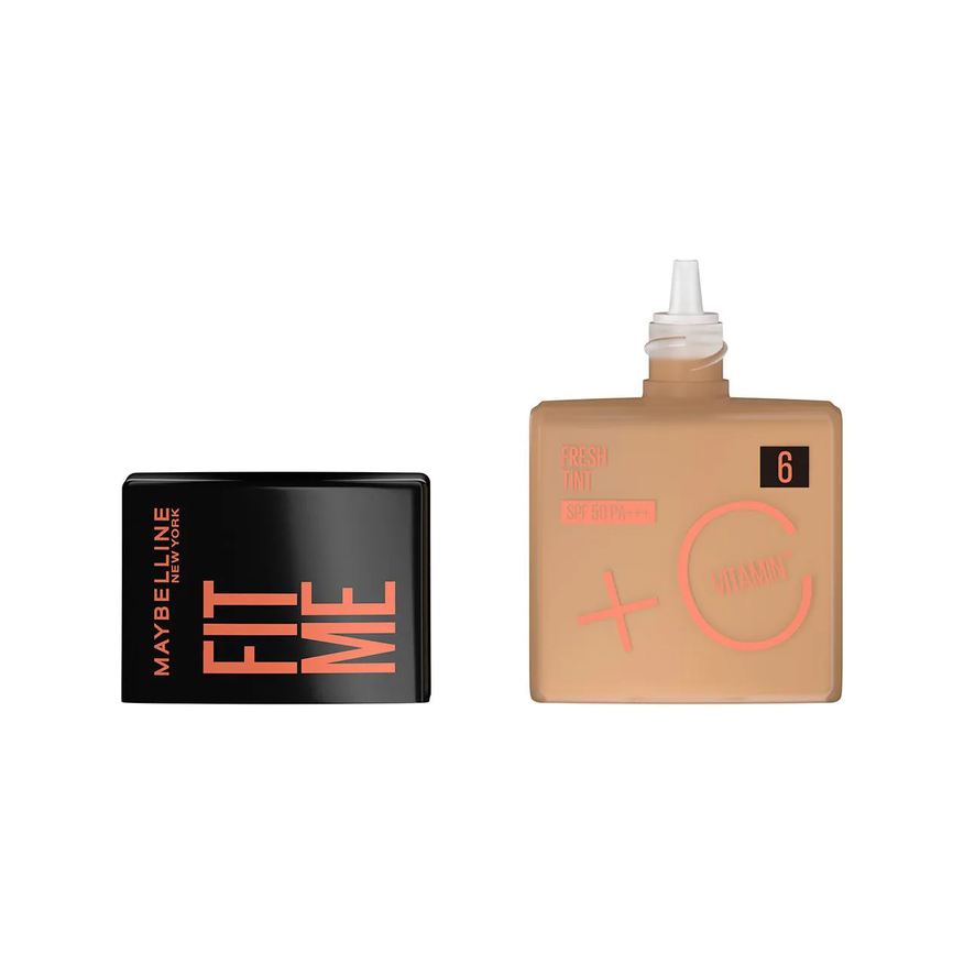 Maybelline Base Líquida NY Fit Me Fresh Tint Vitamina C FPS 50 30ml - Cor 06