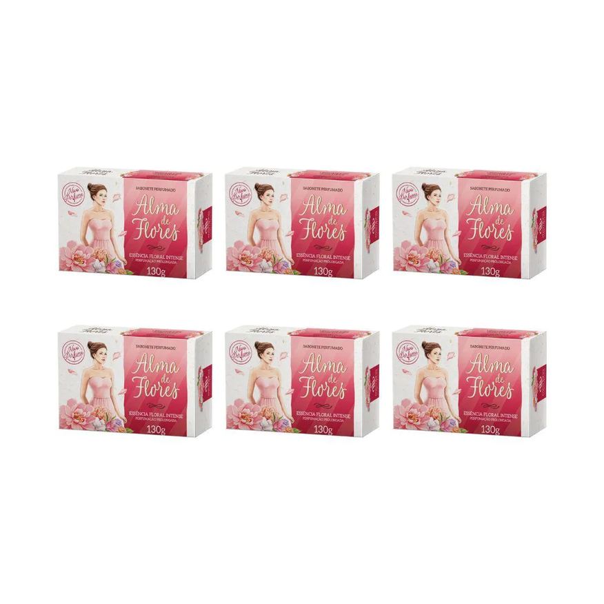 Alma de Flores Sabonete 130g Floral Intense - Kit C / 6un